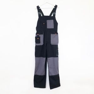 vintage gray black colorblocked workwear overalls